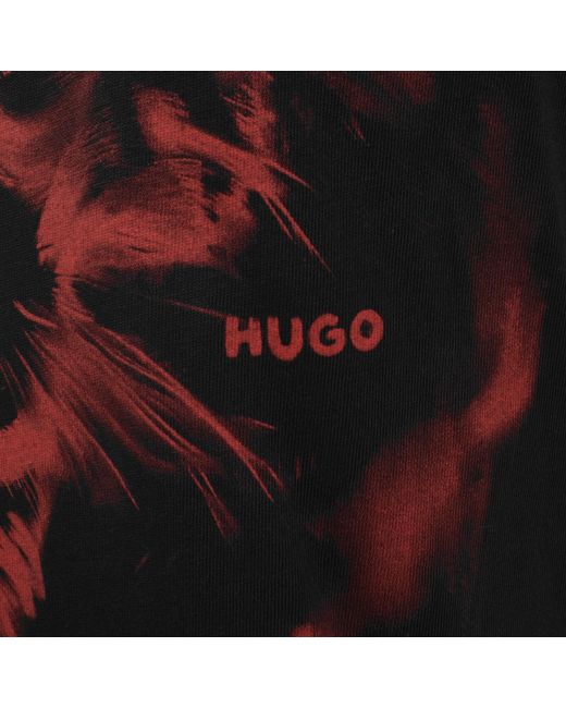 HUGO Black Daffilo T Shirt for men