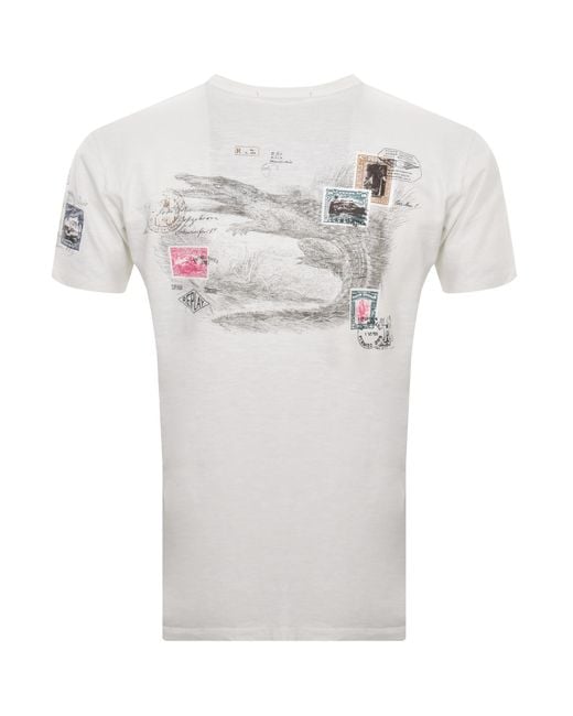 Replay White Graphic T Shirt for men