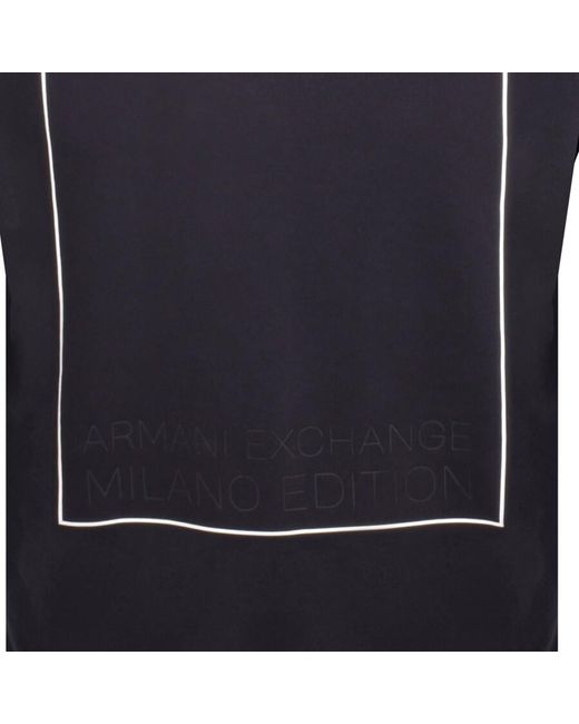 Armani Exchange Blue Crew Neck Logo Sweatshirt for men