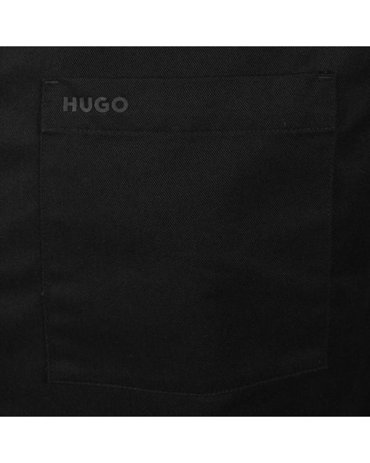 HUGO Black Long Sleeved Egrin Shirt for men