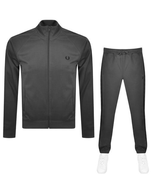 Fred Perry Tricot Logo Tracksuit in Black for Men | Lyst