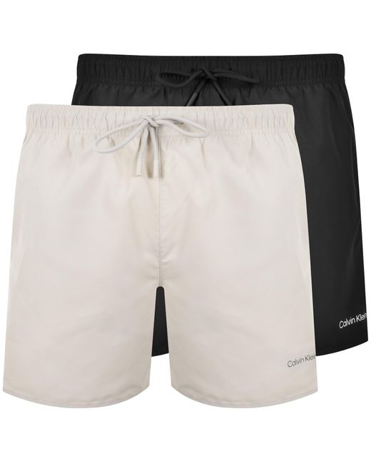 Calvin Klein Black 2 Pack Swim Shorts for men