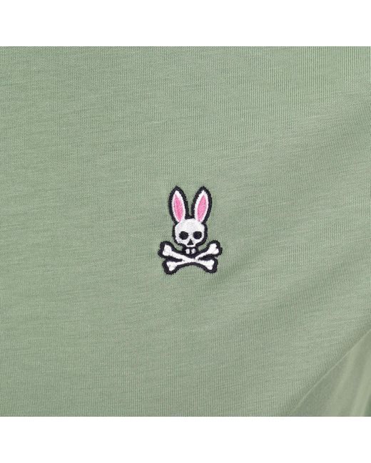 Psycho Bunny Green Classic Crew Neck T Shirt for men