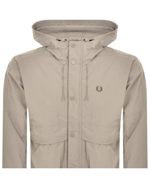 Fred Perry Gray Cropped Parka Jacket for men