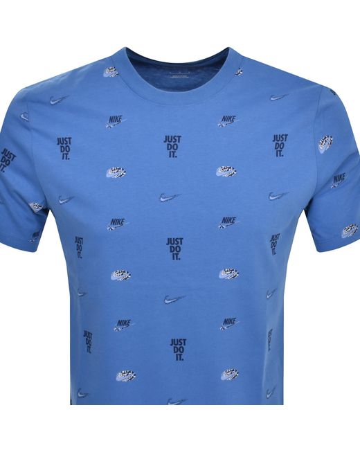 Nike Blue Logo T Shirt for men