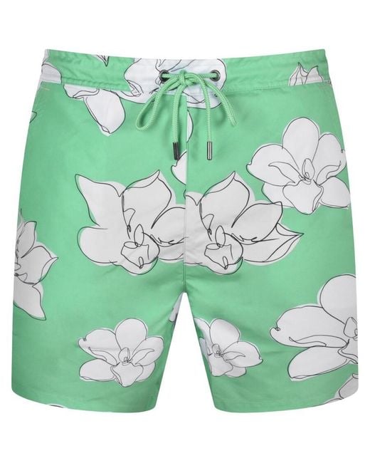 Ted Baker Floral Swim Shorts in Green for Men Lyst