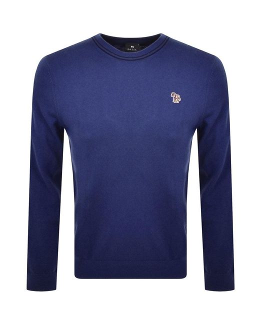 Paul Smith Cotton Ps By Logo Knit Jumper in Blue for Men | Lyst