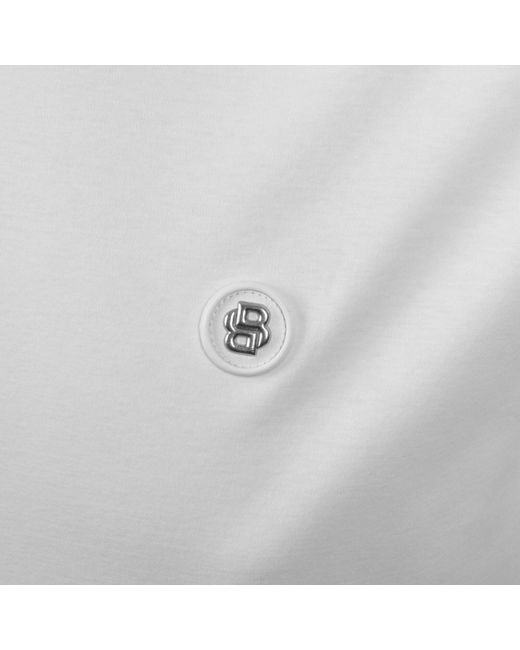 BOSS BUSINESS White Boss C Taut 01 Mercerised T Shirt for men