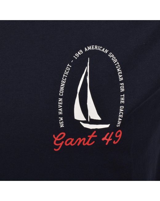 Gant Blue Graphic Short Sleeve T Shirt for men