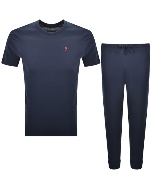 Farah Blue Farah Hazra T Shirt And Joggers Set for men