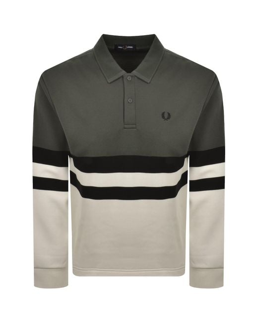 Fred Perry Green Collared Sweatshirt Field for men
