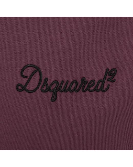 DSquared² Purple Signature Loose Fit T Shirt for men