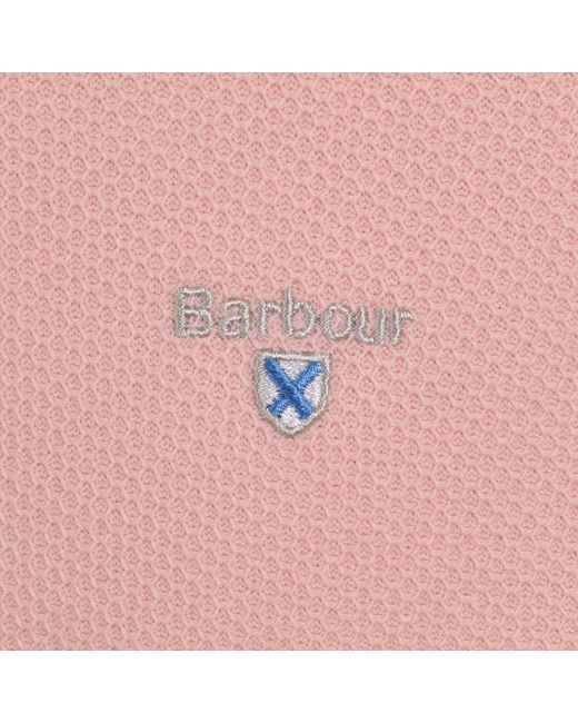 Barbour Pink Ferriby Textured Polo T Shirt for men