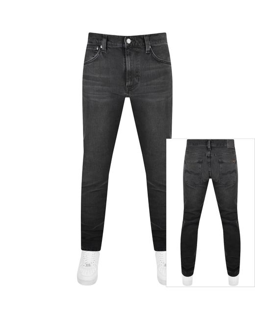 Nudie Jeans Black Jeans Lean Dean Slim Fit Jeans for men