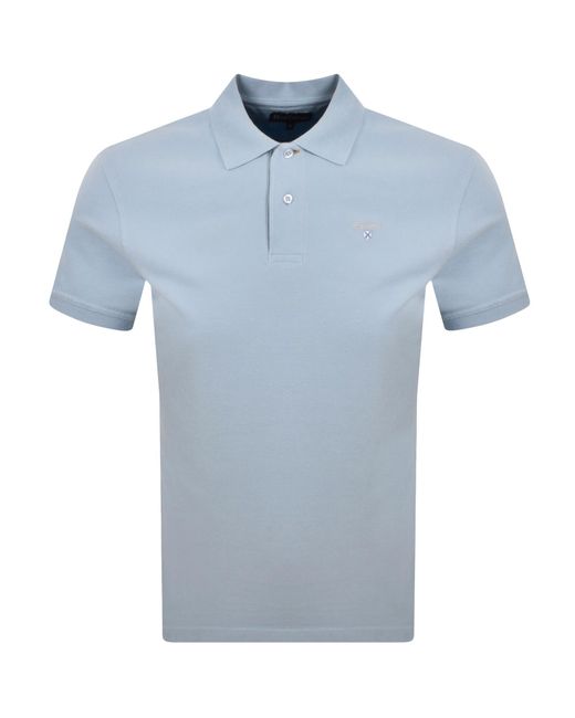 Barbour Blue Original Sports Polo T Shirt Sky for men