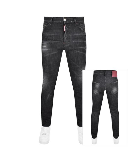 DSquared² Black Cool Guy Slim Fit Jeans for men