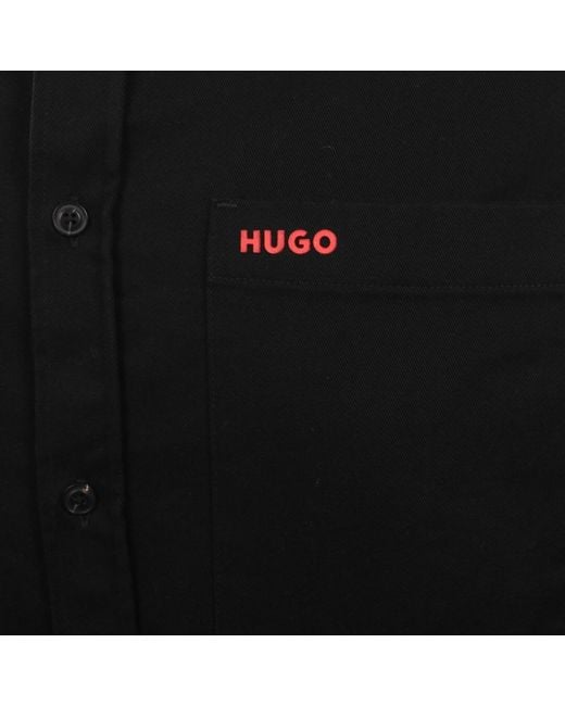 HUGO Black Straight Fit Egrin Shirt for men