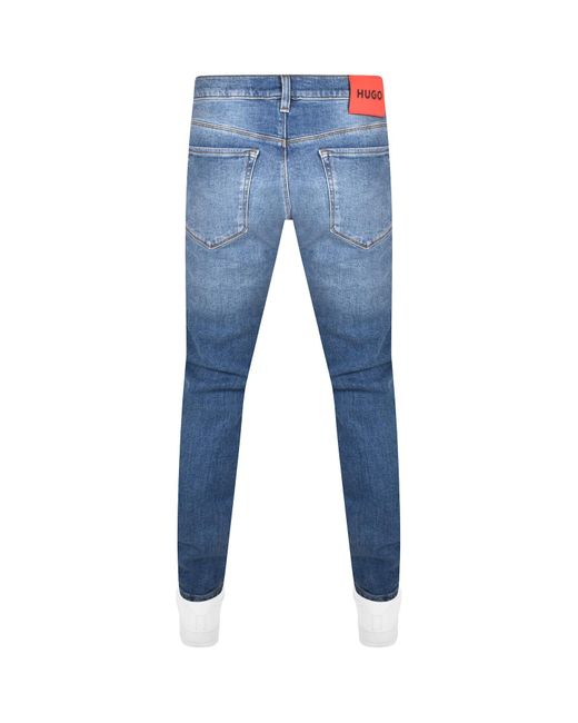 HUGO Blue 708 Slim Fit Mid Wash Jeans for men