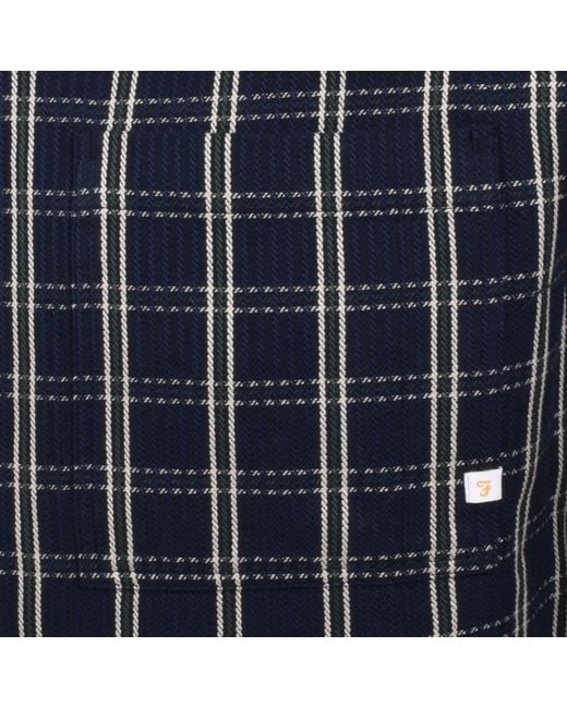 Farah Blue Farah Wallasey Check Overshirt for men