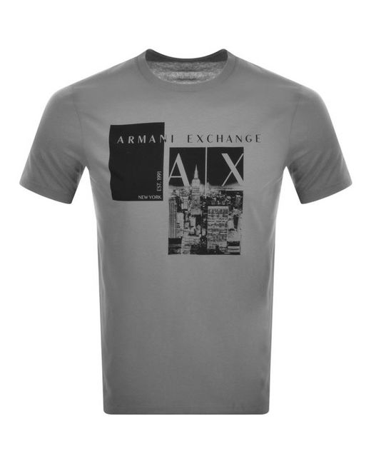 Armani Exchange Crew Neck City T Shirt in Grey for Men Lyst UK