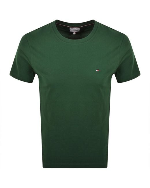 Tommy Hilfiger Green Essential Solid T Shirt for men