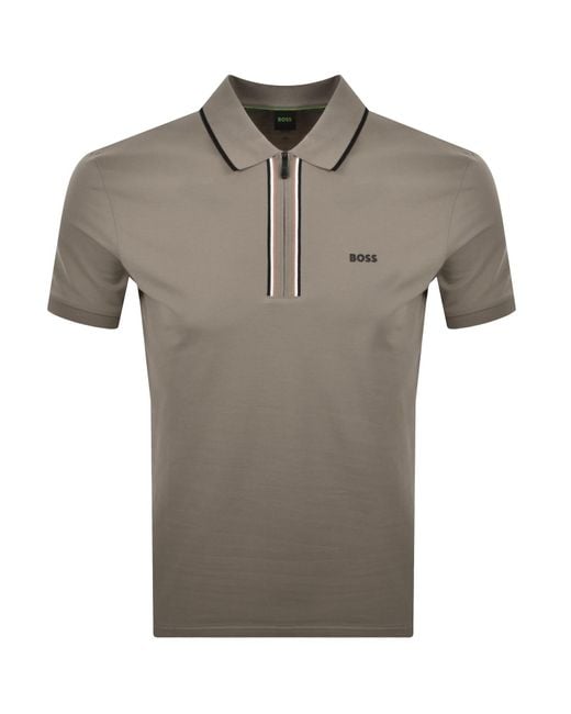 Boss Gray Boss Slim Fit Philix Polo T Shirt for men