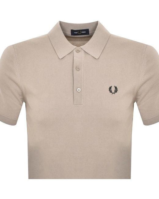 Fred Perry Natural Knitted Polo T Shirt for men