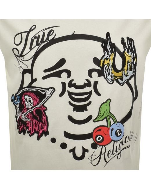 True Religion Gray Logo T Shirt for men