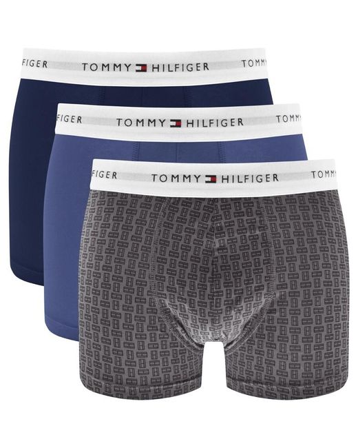 Tommy Hilfiger Blue Multi Colour Triple Pack Trunks for men