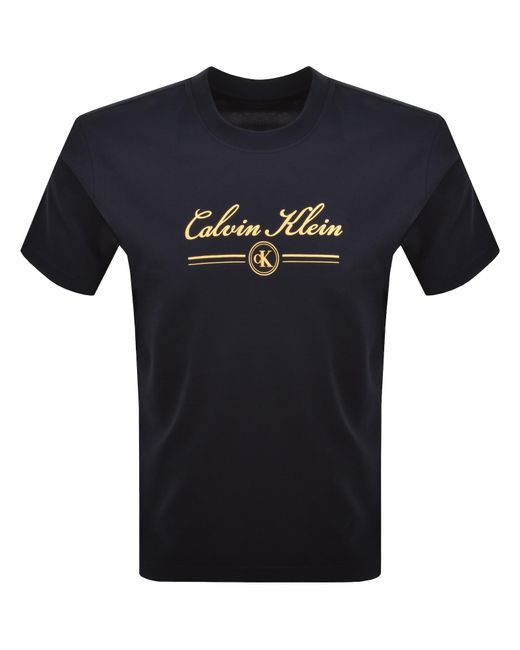 Calvin Klein Blue Jeans Script T Shirt for men