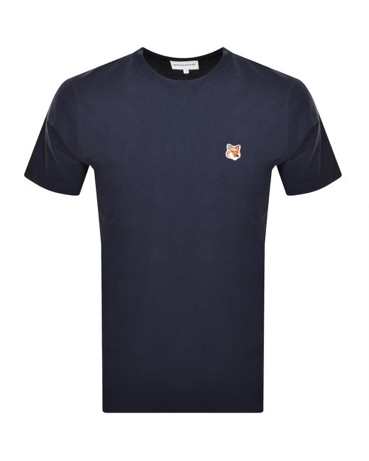 Maison Kitsuné Blue Fox Head Patch T Shirt for men