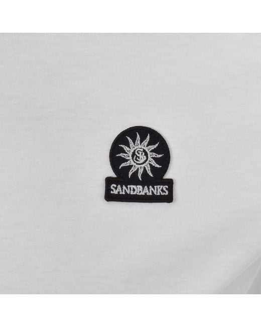 Sandbanks White Badge Logo T Shirt for men