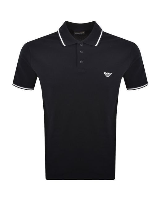 Armani Black Emporio Short Sleeved Polo T Shirt for men
