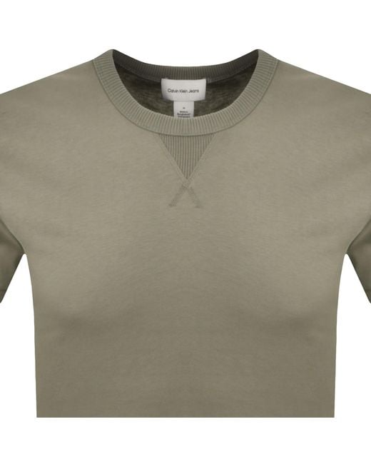 Calvin Klein Green Jeans Badge T Shirt for men