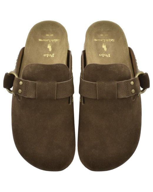 Ralph Lauren Brown Turbach Clog Sandals for men