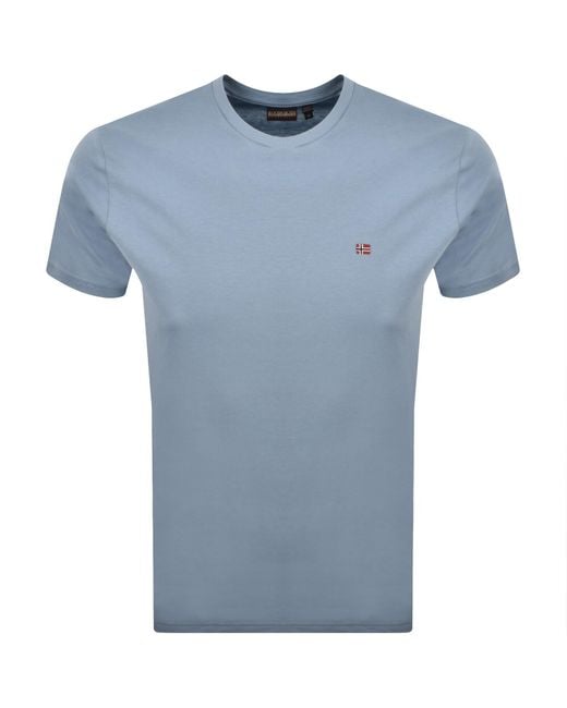 Napapijri Blue Salis Sum Logo T Shirt for men