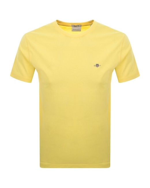Gant Yellow Regular Fit Shield T Shirt Banana for men