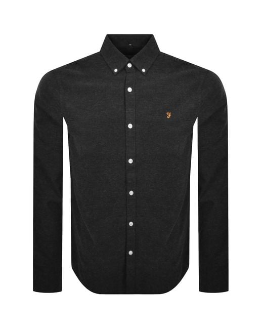 Farah Black Farah Steen Long Sleeve Shirt for men