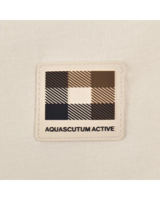 Aquascutum Natural Club Check Piping T Shirt for men