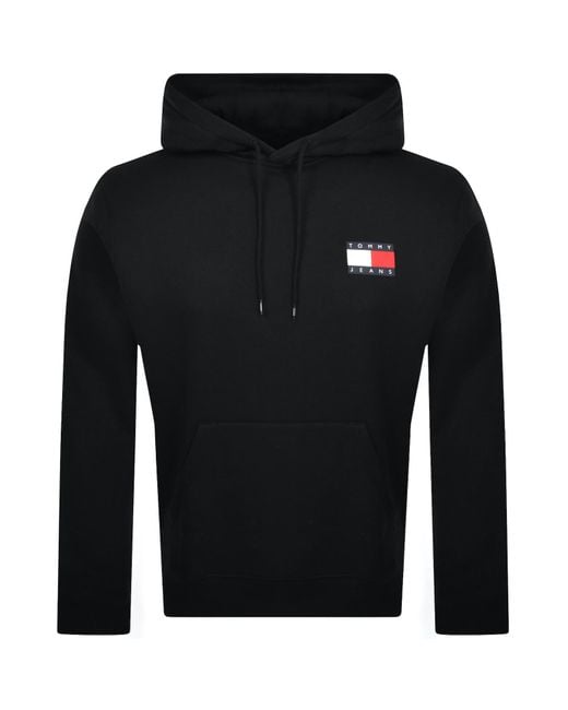 Tommy Hilfiger Essential Flag Logo Hoodie in Black for Men Lyst UK