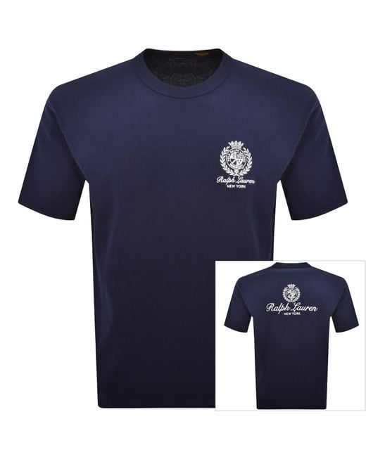 Ralph Lauren Blue Logo T Shirt Newport for men