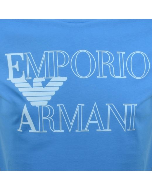 Armani Blue Emporio Logo T Shirt for men