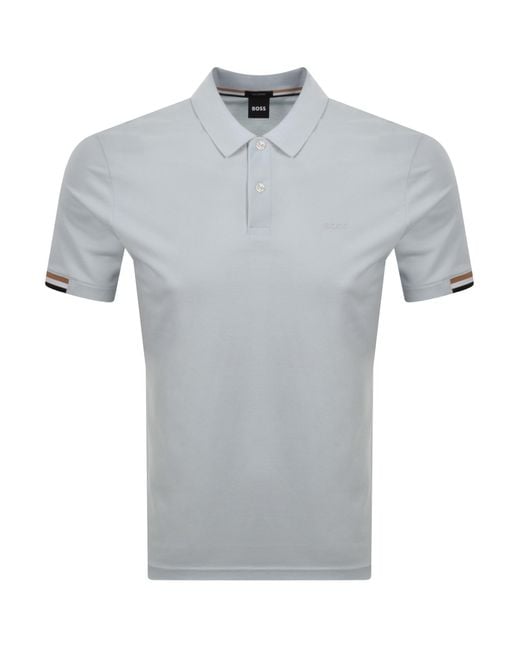 BOSS BUSINESS Gray Boss Parlay 147 Mercerised Polo for men