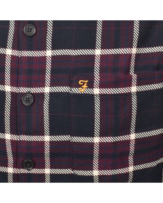 Farah Blue Farah Christian Overshirt Bordeaux for men