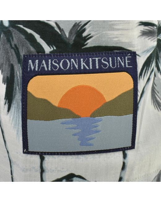 Maison Kitsuné Blue Short Sleeve Resort Shirt for men