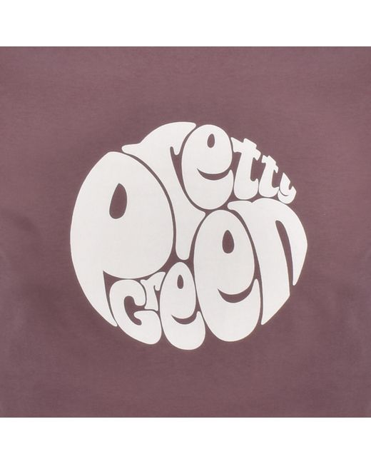 Pretty Green Purple Pretty Gillespie Logo T Shirt for men