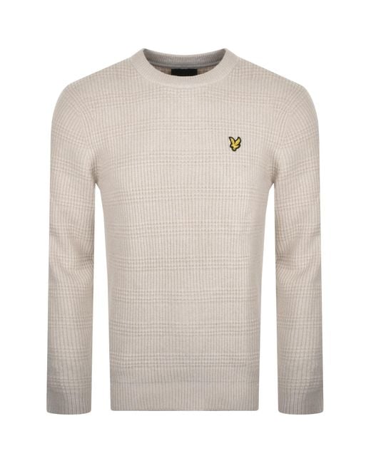 Lyle & Scott White Waffle Knit Jumper for men