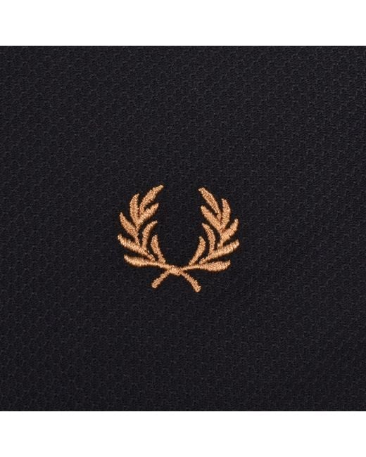 Fred Perry Black Half Zip Long Sleeve Top for men