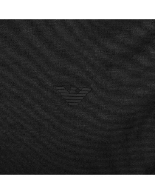 Armani Black Emporio Long Sleeved Polo T Shirt for men