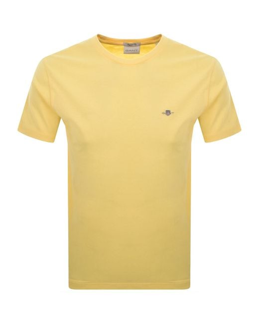 Gant Yellow Regular Fit Shield T Shirt Banana for men